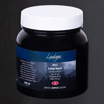 Speciální výtvarná barva Ladoga Akrylová umělecká barva 220 ml Lamp Black