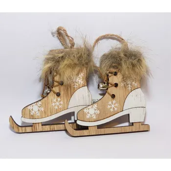 Vánoce Brusle s kožíškem na zavěšení 7,5 x 8 cm