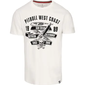Pánské tričko PitBull West Coast - pánské triko OLDSCHOOL RAZOR smetanové S