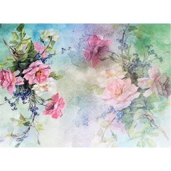 Umělecký papír Itd. Collection Rýžový papír Růže na zelinkavém pozadí A4