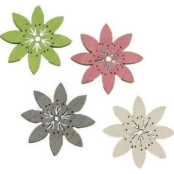 Výřez z překližky kytička průměr 3,6 cm náhodný výběr