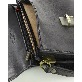 Kabelka Kožená crossbody kabelka Marco Mazzini MM250 černá