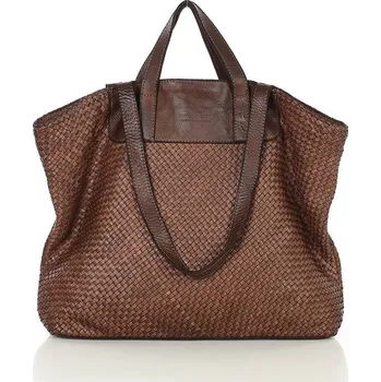 Kabelka Marco Mazzini Dámská kožená shopper bag kabelka Mazzini M1M86 hnědá
