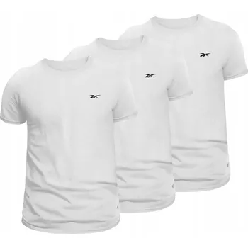 SADA Tričko pánských REEBOK 3-PACK bílá bavlněná s logem basic S