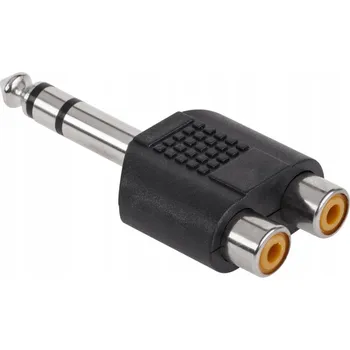 Audio kabel Redukce Jack 6,3 mm – 2 x RCA zásuvka (1310)