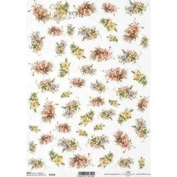 Výtvarný papír Itd. Collection Rýžový papír Malé žluté růžičky A4