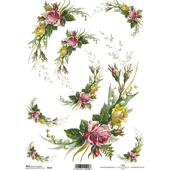 Umělecký papír Itd. Collection Rýžový papír Růže v nádherné vazbě A4