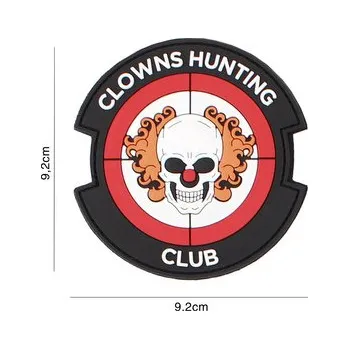 Nášivka Gumová nášivka 101 Inc nápis Clown Hunting Club - červená