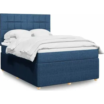 Postel vidaXL Box spring postel s matrací 160x200 cm textil [3292109] Barva: Modrá