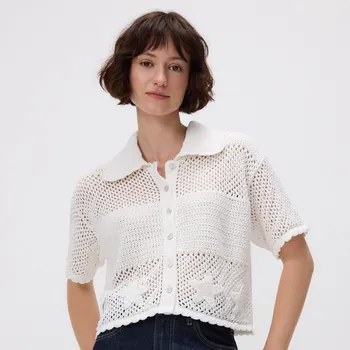 Dámský svetr Reserved - Top s ažurou - tělová - 576FW-02X - 576FW-02X-L