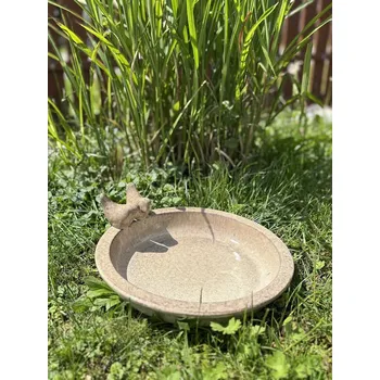 Zahradní dekorace Keramické pítko pro ptáky Barva: Béžová