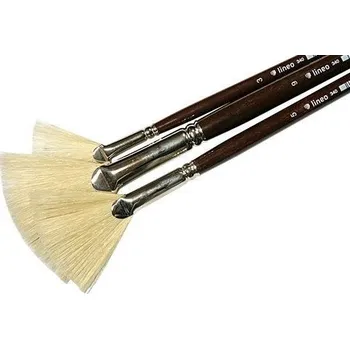 Umělecký štětec Lineo Štětec Vějíř bělená štětina 340/1 dlouhá rukojeť