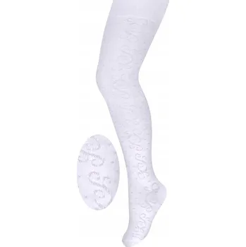 Milusie dětské bílé punčocháče bavlna velikost 128