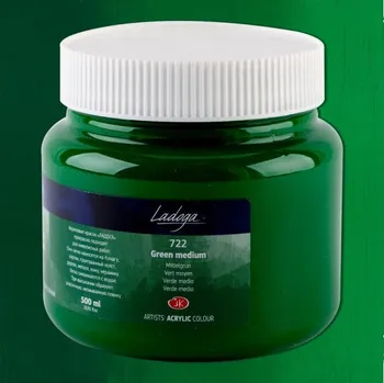 Speciální výtvarná barva Ladoga Akrylová umělecká barva 500 ml Medium Green