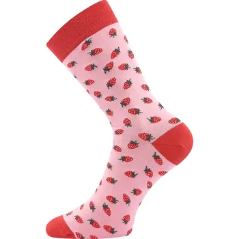 Dámské oblečení LONKA Ponožky společenské vtipné DEVIVE s obrázky JAHOD (3 páry) 35-38 125423