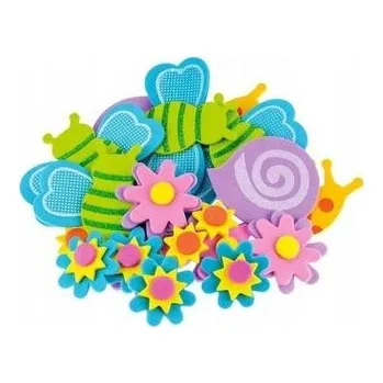 Set školních potřeb Naklejki z pianki wiosna z brokatem 18szt