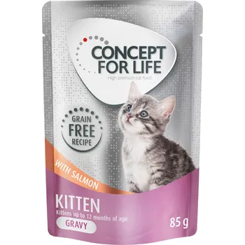 Krmivo pro kočku 24x85g Concept for Life Kitten losos bez obilovin – v omáčce