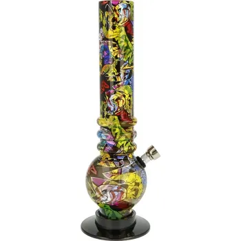 Bong akrylový Graffiti žlutočervený 26cm
