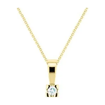 Přívěsek JK Zlatý přívěsek s přírodním diamantem Diamant 14 kt 0,06 ct (2,50 mm) ZZRA068Z-99-1000