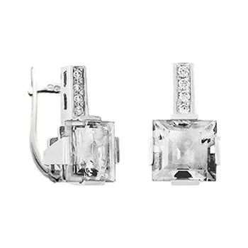 Náušnice JK Zlaté náušnice s přírodními topazy a diamanty Diamant 14 kt ZNCS062B-00-1001