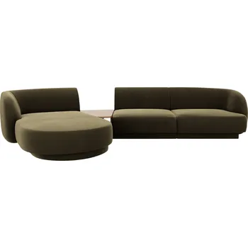 Pohovka Micadoni Sametová rohová pohovka Miley 303 cm, levá