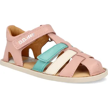 Dívčí sandály Barefoot dětské sandály D.D.step - G076-51736C růžové/tyrkysové Velikost: 30