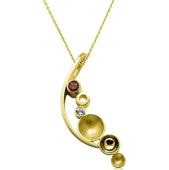 Přívěsek JK Zlatý přívěsek s přírodním rubínem a diamantem Diamant 14 kt 0,045 ct (2,20 mm) ZZPL027Z-99-1400