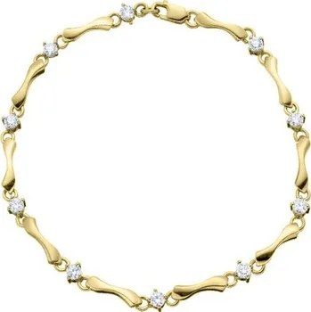 Náramek JK Zlatý náramek s přírodními diamanty Délka náramku: 18 cm Diamant přírodní 14 kt ZRCS074Z-18-1000