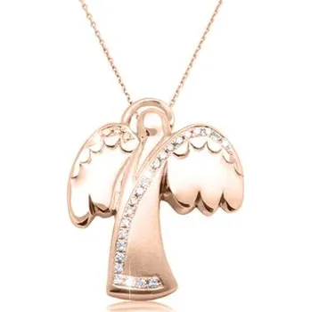 Přívěsek JK Zlatý přívěsek anděl s přírodními diamanty Diamant 14 kt ZZAN021C-99-1000