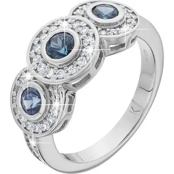 Prsten JK Zlatý prsten s přírodními safíry a diamanty Velikost prstenu: 46 Diamant 14 kt ZPRA015B-46-1100