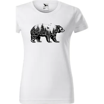Dámské tričko DOBRÝ TRIKO Dámské tričko s potiskem Medvěd Barva: Bílá, Velikost: 3XL