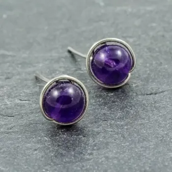 Náušnice Ametystové náušnice – pecky