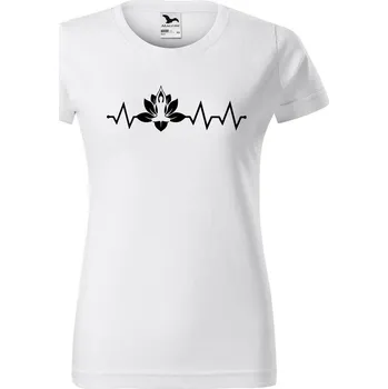 Dámské tričko DOBRÝ TRIKO Dámské tričko s potiskem Tep jóga Barva: Bílá, Velikost: 3XL