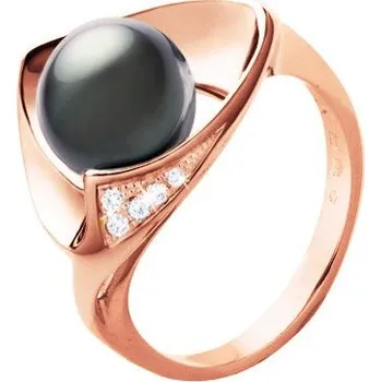 Prsten JK Zlatý prsten s tahitskou perlou a přírodními diamanty Velikost prstenu: 46 Diamant 14 kt ZPDI091C-46-1000T