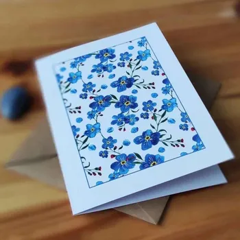 Přání s obálkou 120x170 mm - Pomněnky č.2