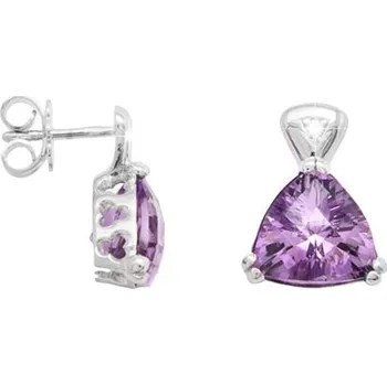 Náušnice JK Zlaté náušnice s přírodními ametysty a diamanty Diamant 14 kt ZNVE032B-01-1800