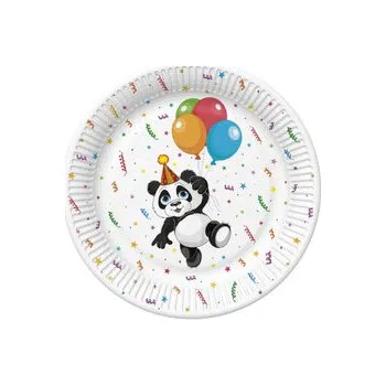 Talíř Papírový talíř velký - Funny Panda with Balloons