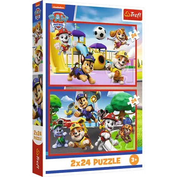 Puzzle Puzzle Tlapková patrola: Zábavný psí den 2x24 dílků