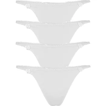 Kalhotky Zowie šňůrková tanga s krajkou 82803 - 4bal L bílá