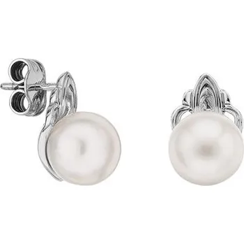 Náušnice JK Zlaté náušnice s přírodními bílými perlami 14 kt ZNPE071B-01-0000B