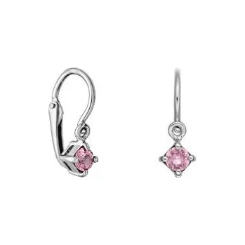 Náušnice JK Zlaté náušnice s přírodními safíry Safír růžový 14 kt ZNDE064B-05-0001