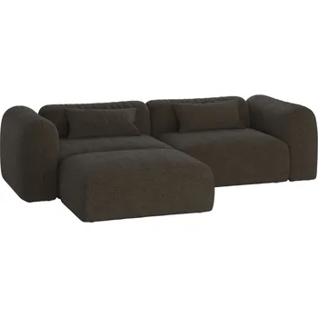 Pohovka noo.ma Bouclé rohová pohovka Yaro 263 cm, levá/pravá