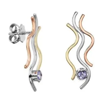 Náušnice JK Zlaté náušnice s přírodními tanzanity Tanzanit 14 kt ZNVO107M-01-0600