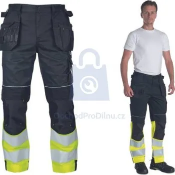 montérky Kalhoty pracovní do pasu MAX VIVO FP DW, CERVA černá/žlutá, 60, balení 1 ks