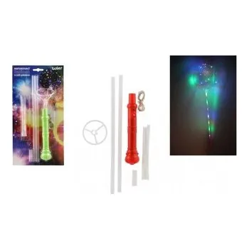 Balónek Balónek nafukovací s led páskem s hůlkou 4 barvy svítící na baterie na kartě 18x35x7cm