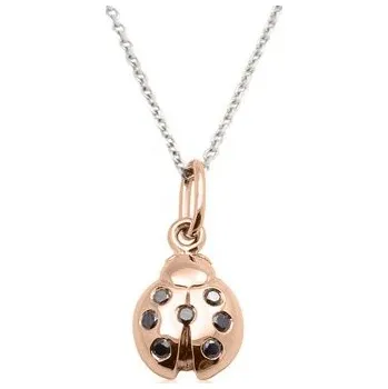 Přívěsek JK Zlatý přívěsek s přírodními diamanty Diamant černý 14 kt ZZDE019C-99-8000