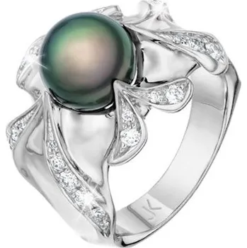 Prsten JK Zlatý prsten s tahitskou perlou a diamanty Velikost prstenu: 46 Diamant 18 kt XPDI189B-46-1000T