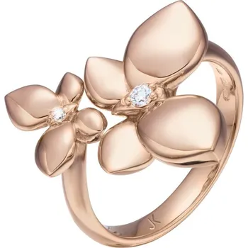 Prsten JK Zlatý prsten motýli s přírodními diamanty Velikost prstenu: 46 Diamant 14 kt ZPMO031C-46-1000