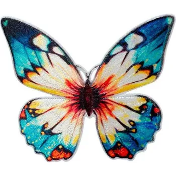 Nášivka Nažehlovačka Motýl modrožlutý 6 x 7,2 cm Monoquick