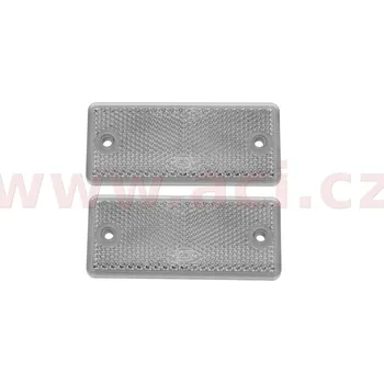 Příslušenství osvětlení automobilu univerzální odrazka obdélníková se dvěma montážními otvory, bílá (90x40 mm) 2 ks